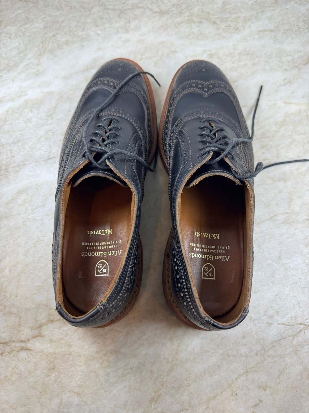 Allen Edmonds McTavish Wingtip Oxford Black Leather Men’s Shoes Size 8.5 - Picture 8 of 16